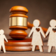 Child Custody in Same-Sex Divorce Represented By Abstract Cut-out Shapes