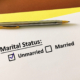Form with box checked for unmarried rather than married. unwed parents