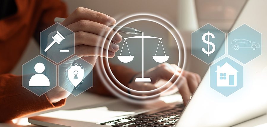 Artificial Intelligence ethics and law concept highlighting compliance, regulation, standards, and responsible AI use.